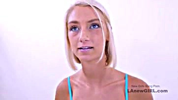 Blonde model auditions with explicit oral and vaginal sex