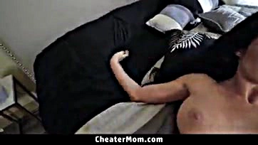 Stepmom's cheating tongue swirls around stepson's hog head