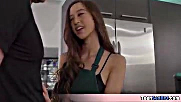 Teens cook, then get horny and have sex