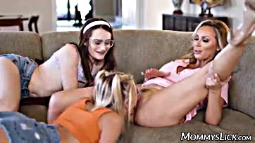 Chloe, Reese, and Nikki engage in explicit lesbian activity