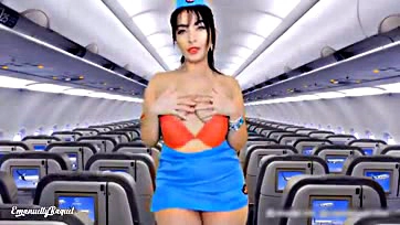 Brazilian flight attendant offers explicit oral sex