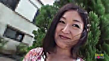 Older Asian woman has sex with small, horny man