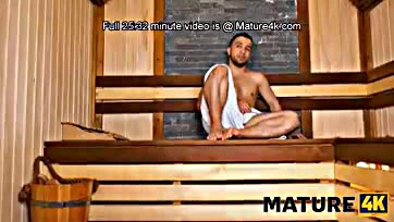 Get horny in sauna, bang stranger, feel mature