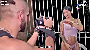 Salome Gil seduces cameraman, gets filled with semen