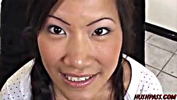 Asian prostitute performs oral sex for payment