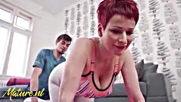 Josh's yoga magic makes Lisa's big tits jiggle