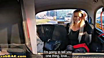 Lesbian cab ride gets hot with a horny client