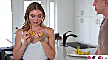 Stepbro's massive banana satisfies Emma's horny desires