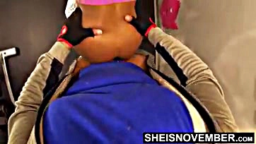 Public gym anal sex with massive ebony tits