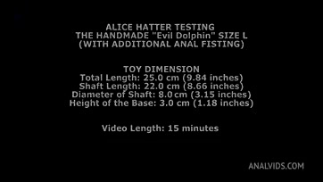 Alice Hatter tests large Evil Dolphin costume with anal play