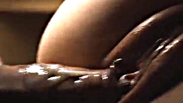 Pussy filled with cum, then whipped vigorously