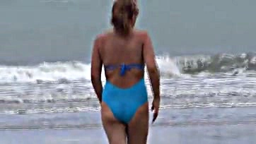 Wife cheats with hubby's friend on beach