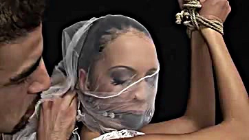 Forbidden fetish film features bound and gagged bride