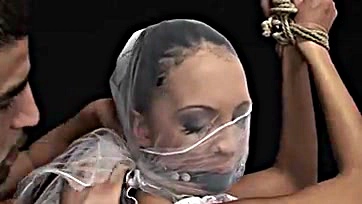 Forbidden fetish film features bound and gagged bride