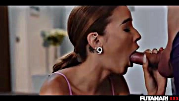 Futanari Agatha Vega gets massive creampie and facial