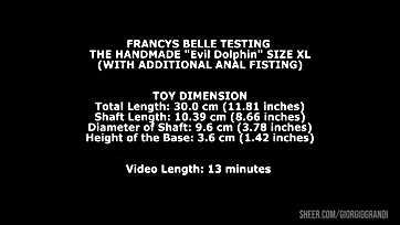 Fetishist Francys tests extra-large dolphin toy with anal play