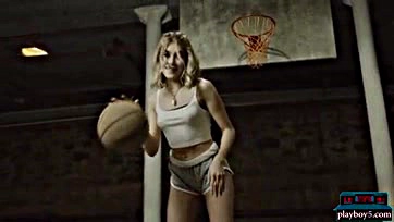 Blonde bombshell bares all on the basketball court