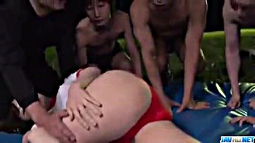 Kaho gets fucked by horny men, no holds barred