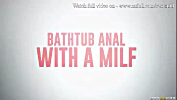 Sexy milf Katrina gets anal in bathtub