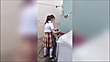 Stepdad catches teen girl doing laundry sans underwear