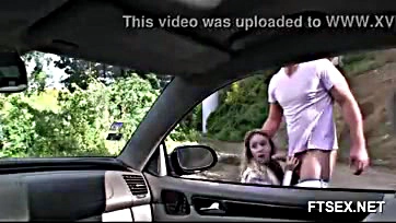 Teen girl gets brutally boned on a car