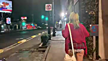 She publicly masturbates and squirts in the street