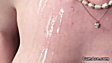 Woman gets covered in explicit male ejaculation