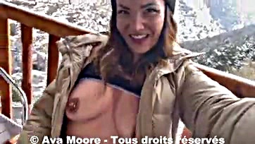 Ava Moore gets snowed in with a creampie