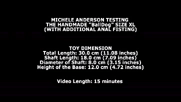 Michelle tests giant sex toy with anal play