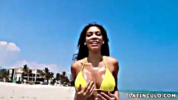 I scored a sultry Latina's steamy beach booty