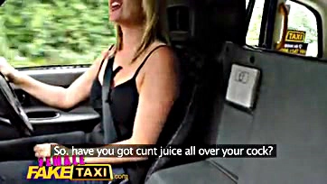 Blonde wife gets creampie from hubby in fake taxi ride