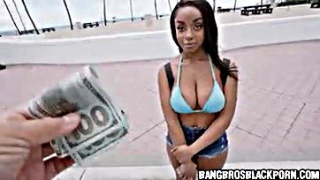 Lily Starfire gets paid to flash her ebony booty