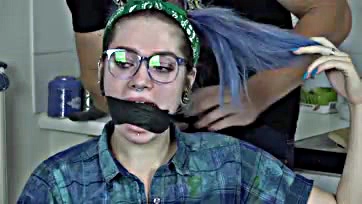 Luna Grey's teen trash gets bound, gagged, and wrapped