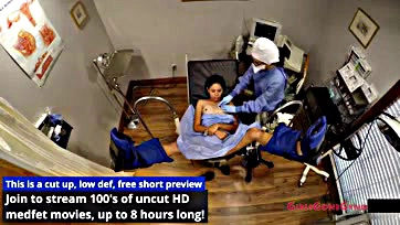 Sandra's gynecological exam gets bloody and rough