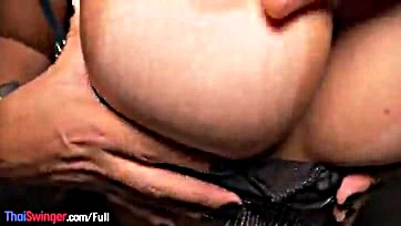 Explicit sex scene featuring large breasts and anal sex