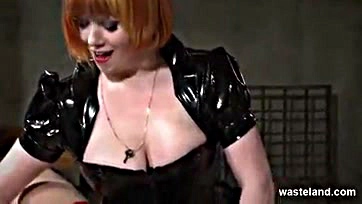 Intense BDSM action with whips and cuffs