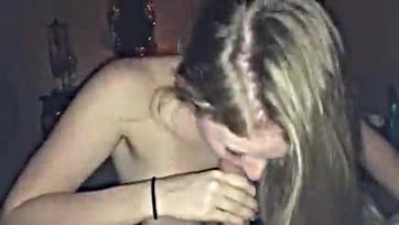 Teen girl gets intense blowjob and cum shot