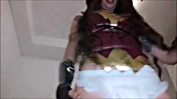 Wonder Woman's diapered butt gets brutally ravaged