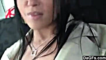 Teen girl masturbates in car backseat, gets very horny