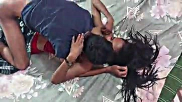 Teen black girl gets double penetrated in a threesome