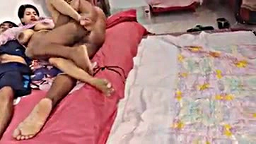 Teen takes two cocks simultaneously in Indian threesome