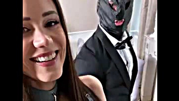 Fetish queen Little Caprice dominates her submissive servant