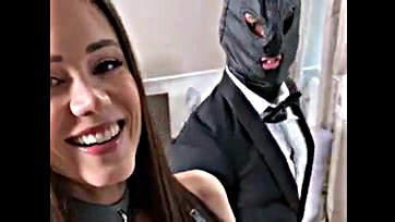 Fetish queen Little Caprice dominates her submissive servant