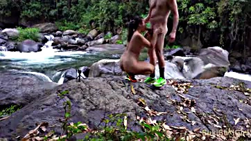 Explicit sex by river in Costa Rica