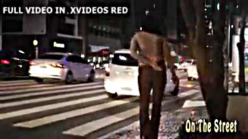 Sexy woman seduces on street, explicit video available