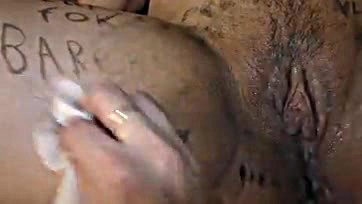 Man gets messy with wife's huge tits and cum