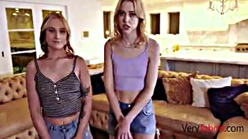 Teen sisters get brutally screwed by Chloe and Gwen