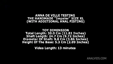 Anna tests giant impaler with anal fisting