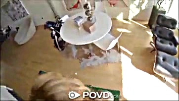 Blonde gets cum-covered face from big cock POV