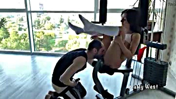 Katty West seduced Oliver Strelly, creampied in gym